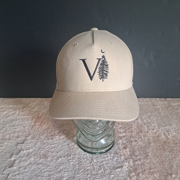 Flexfit Hat Cap Adult Large Extra Large Tan V Pine Tree Logo - Picture 1 of 5
